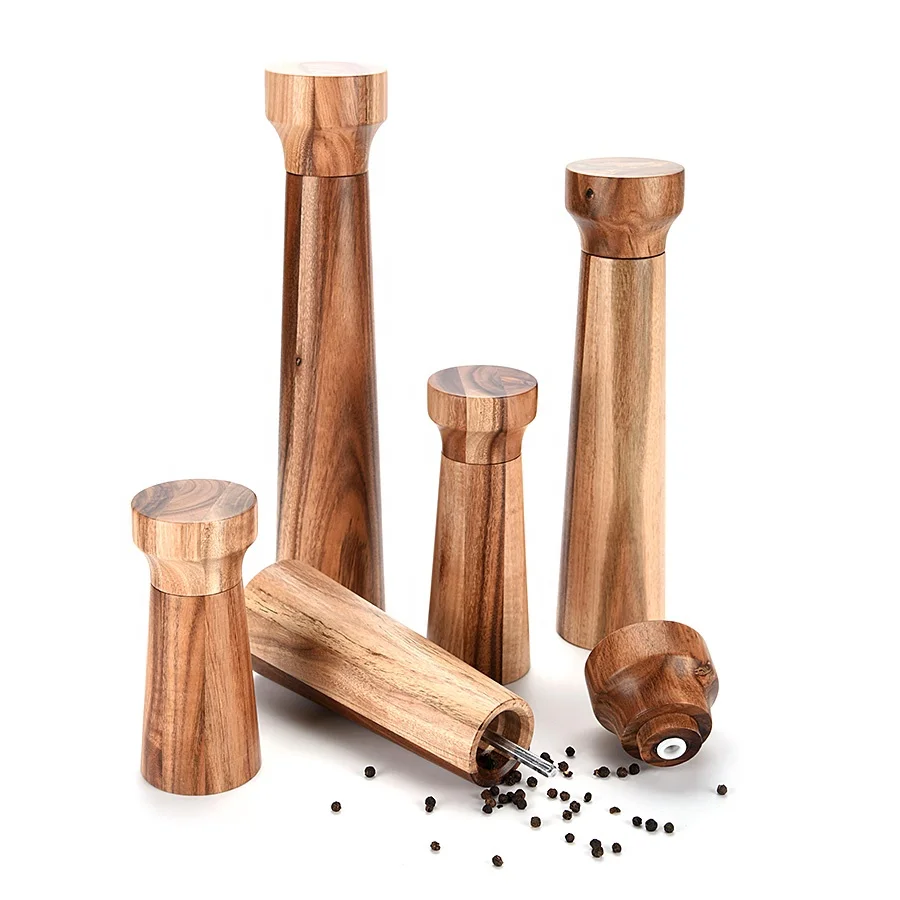 

Germany Carbon Steel And Ceramic Blade Fine Grinding Wood Pepper Mill Grinder, Original wood color or customized