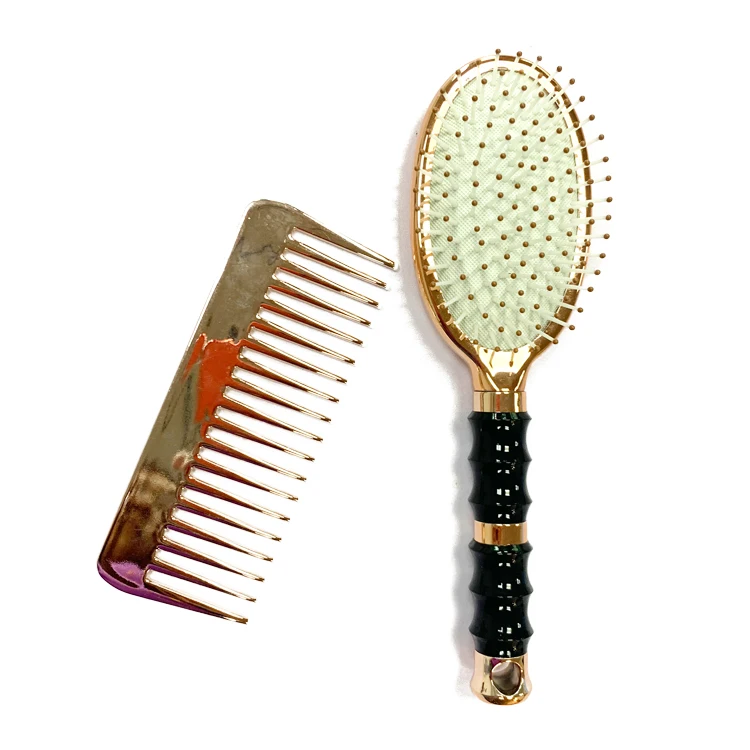 2020 Hot Sell Gradient Plating Wide Tooth Comb Cushion Massage Brush