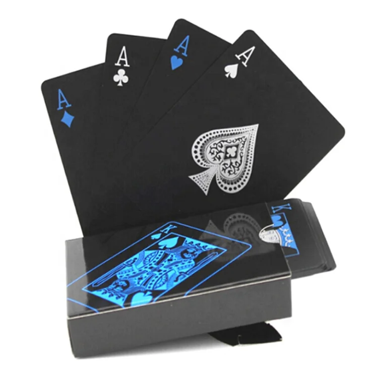 

Waterproof pure black plastic poker board game card PVC magic foreign trade Magic Waterproof Deck Paper Playing Cards