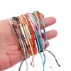 Bohemian Bracelet Handmade Friendship Braided Rope Cotton Weave Chain Of Rice Beads Unique Color Mixed Beaded Bracelets