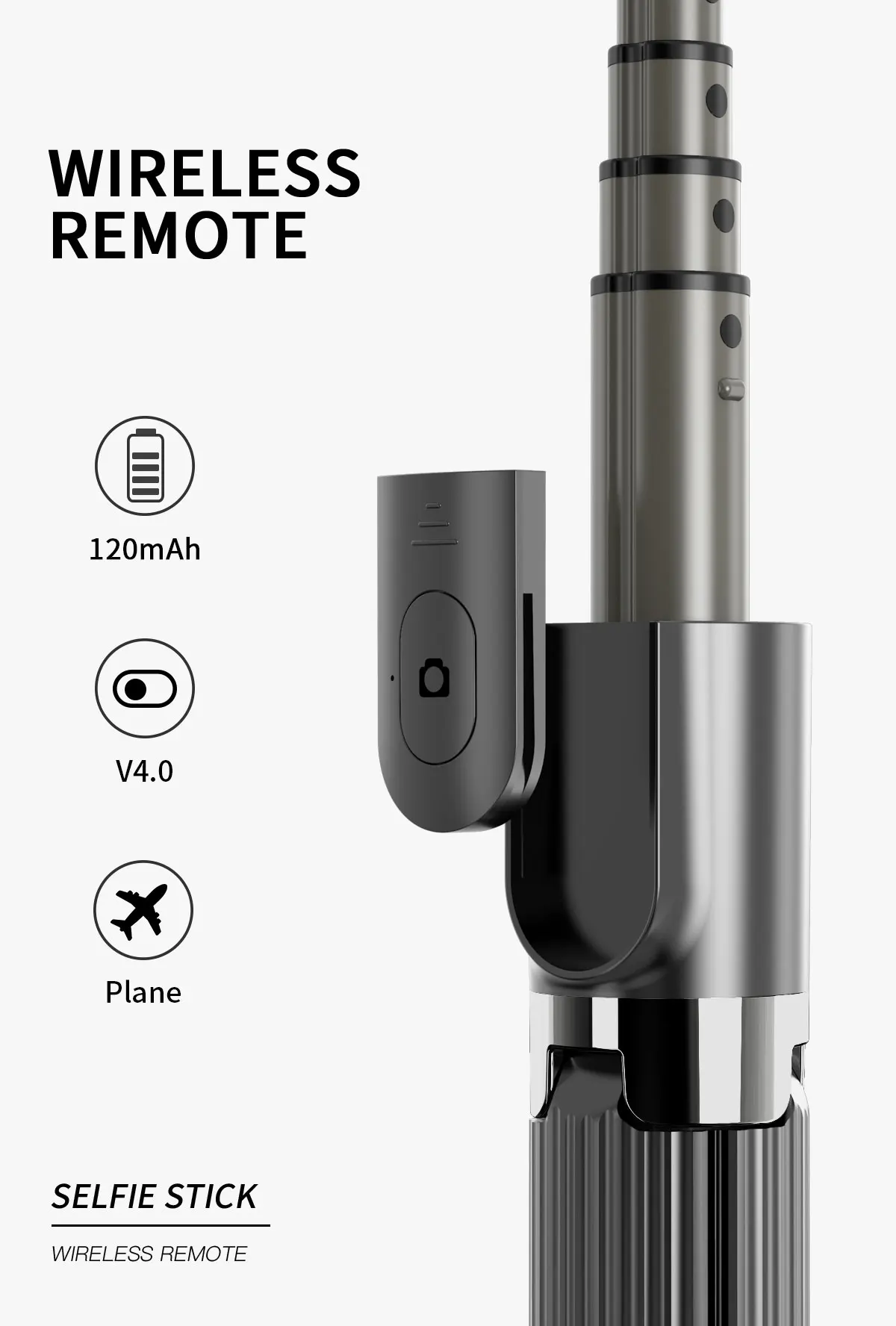 Hot Selling Handheld Gimbal Stabilizer L08 Wireless Aluminum Alloy Foldable Selfie Stick with Tripod for Android IOS Smartphone