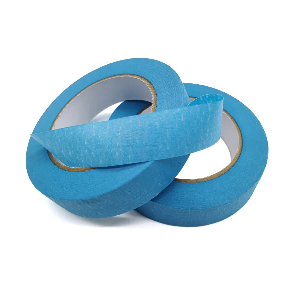 

Free Sample Single Sided Rubber Residue Free Blue Masking Tape for Renovation