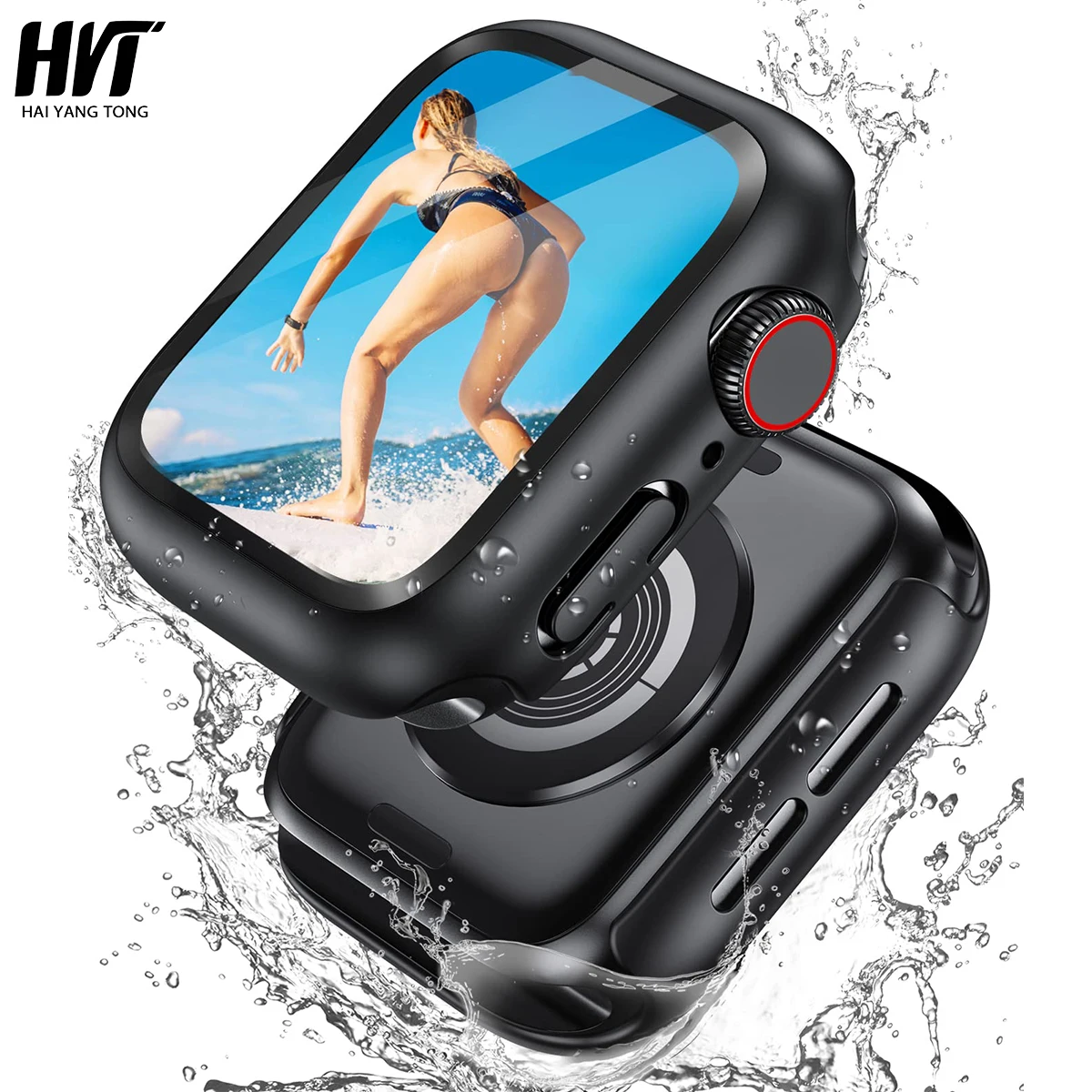 

For Apple Watch Series 7 45mm 41mm Case Tempered Glass Screen Protector PC Bumper Hard Cover Case for Apple Watch Series 7 6 5 4