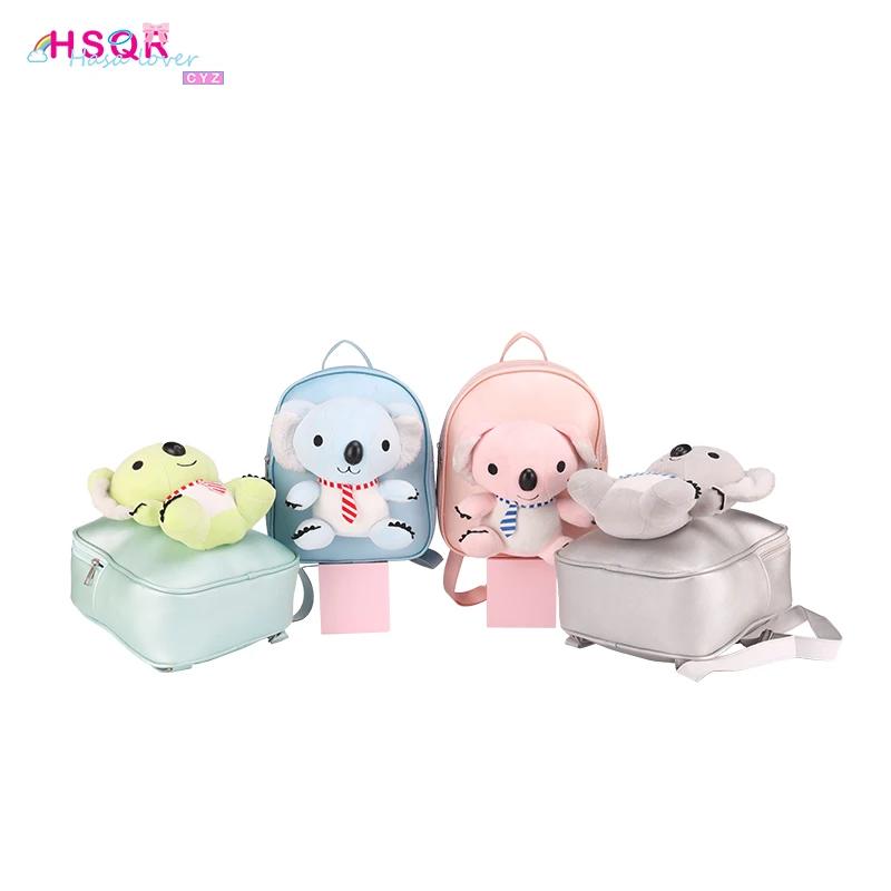 

2021 Latest School Bags Children Kids 3d Cartoon Animal Design Plush Stuffed Material Toddler Backpack Baby School Bag for Girls