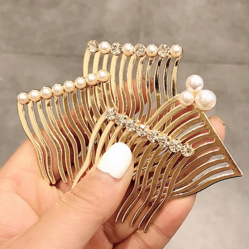 

Fashion gold color alloy style pearl beads hair clip