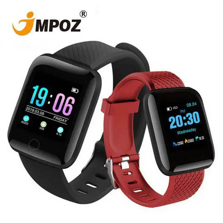 

2021 D13 selling color screen heart rate blood pressure monitor muliti sport mode Waterproof smartwatch 116 plus Smart Bracelet, Black red blue purple green