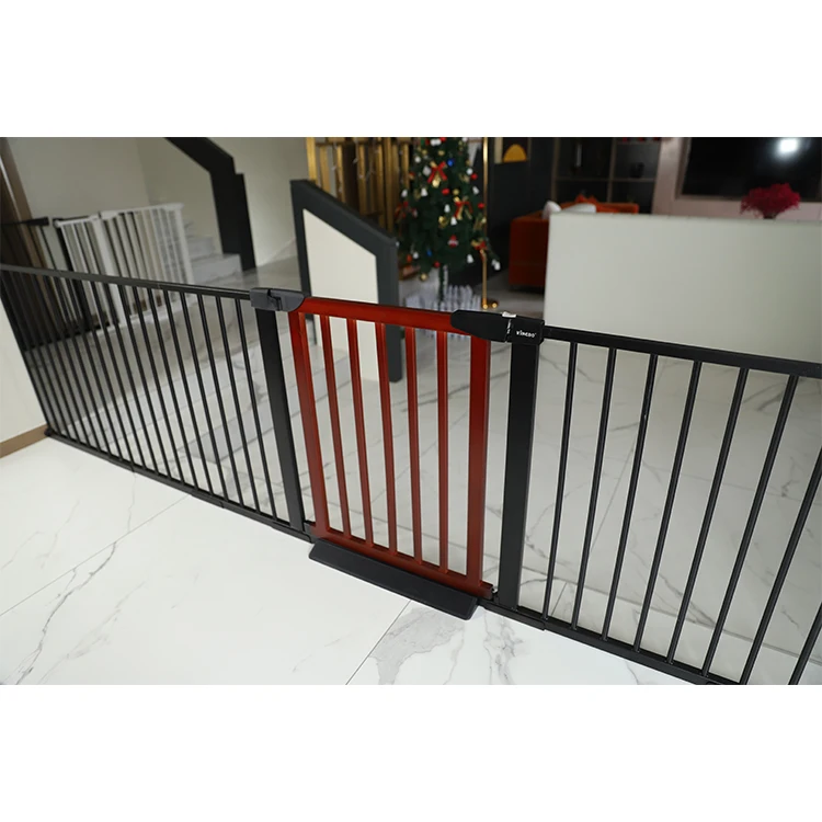 

Wholesale baby barrier safety gates baby pressure fit Automatically Closes Locks safety stair gate, Black