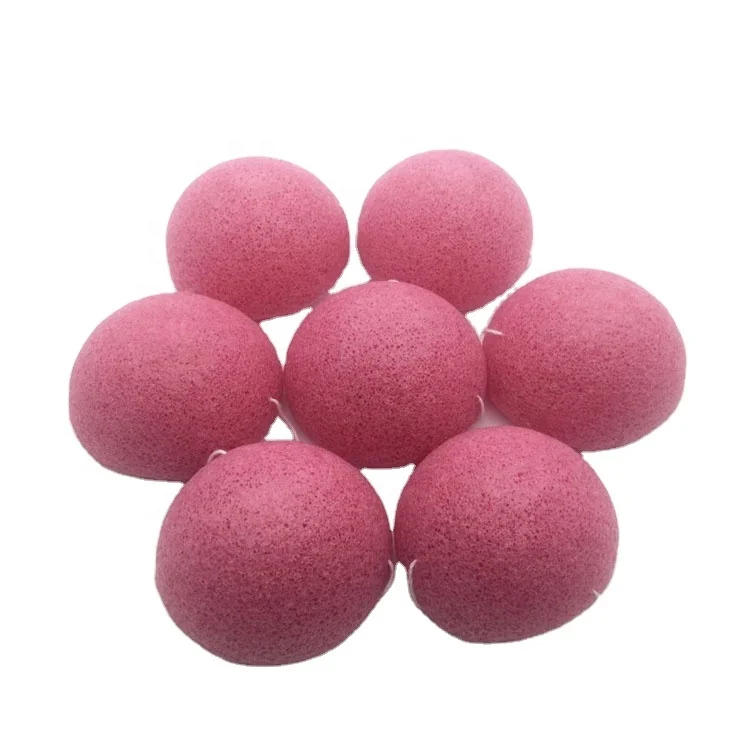 

Private Label Premium Quality Cherry Infused Half Ball Shape Konjac Sponge Made of 100% Pure Konjac Root Powder, Multiple colors available