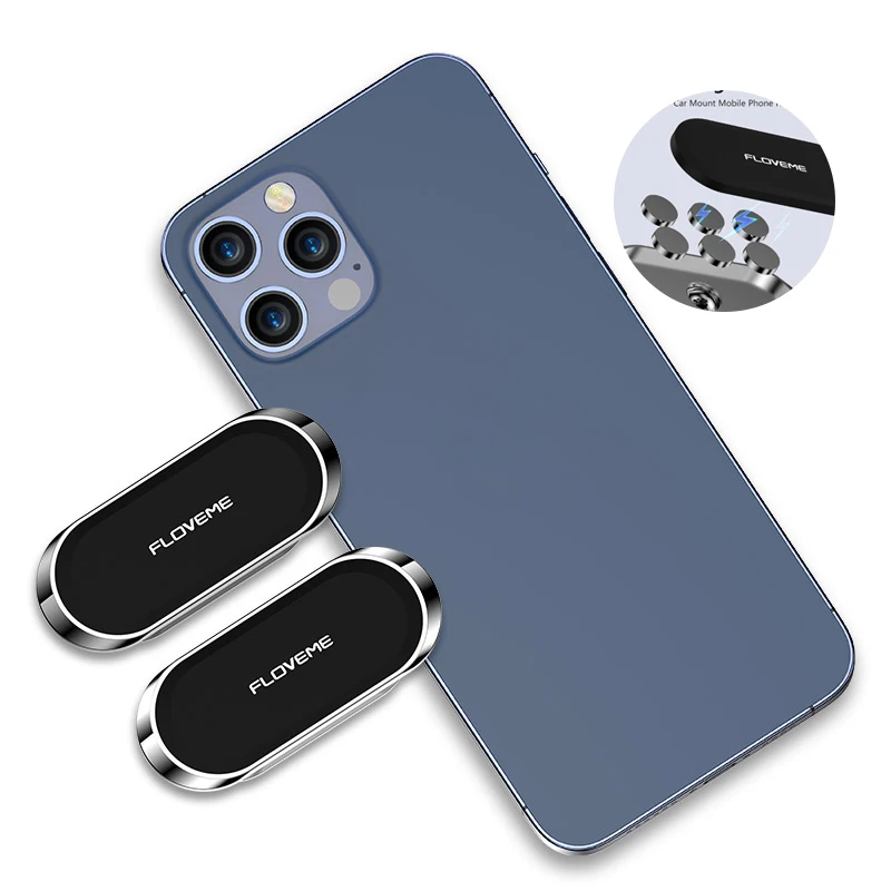 

Free Shipping 1 Sample OK FLOVEME Metal + Silicone 360 Degree Rotation Flexible Cell Phone Holder For Car, Black / silver mobile phone holder