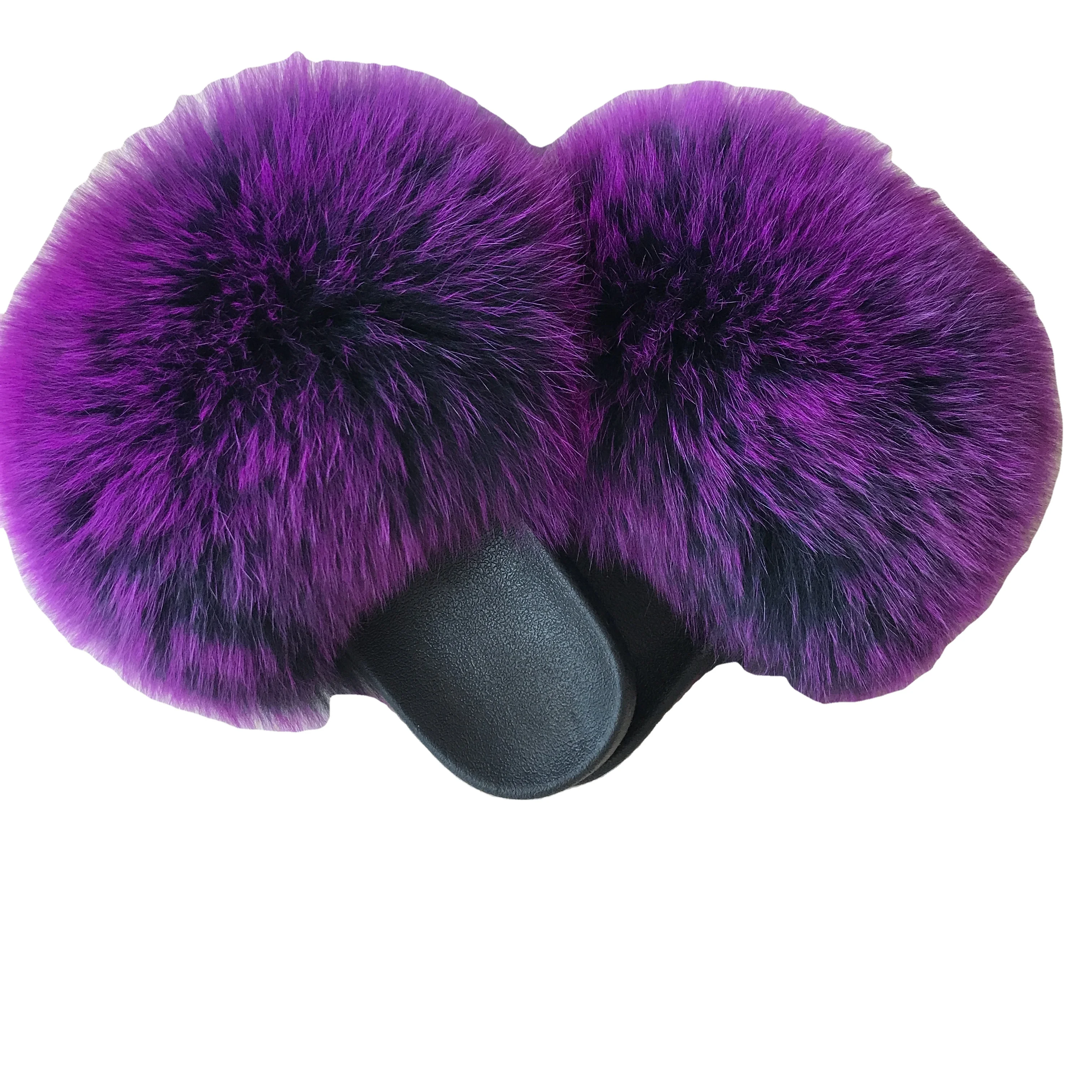 

Womens Slides Fluffy Faux Fur Slides Fuzzy Sandals Furry Slippers Open Toe Flat Shoes Indoor Outdoor
