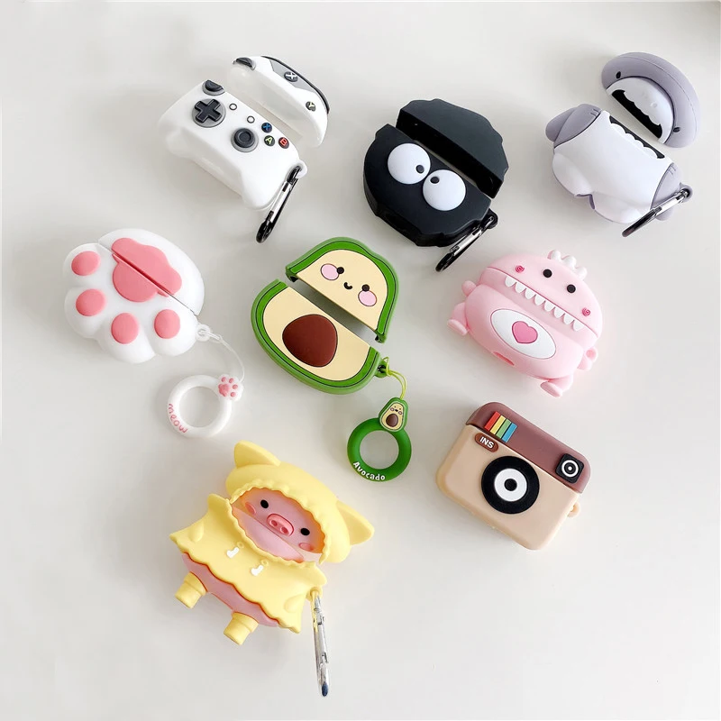 

2021 Cute Cartoon 3D Silicone Case Character Designs Air Pods Cover For Apple Airpods 1 2 Case