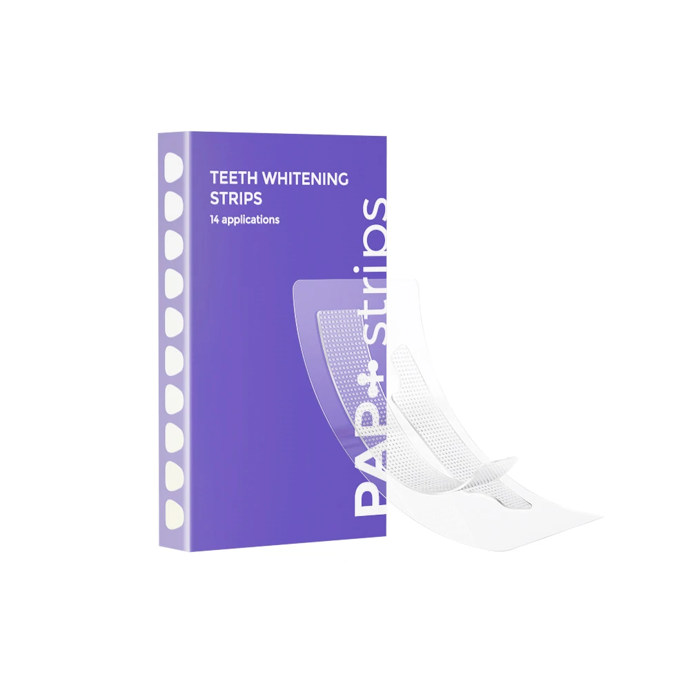 

CE Approved Vegan Non Peroxide 28PCS PAP Sensitive Free Purple Teeth Whitening Strips Private Logo