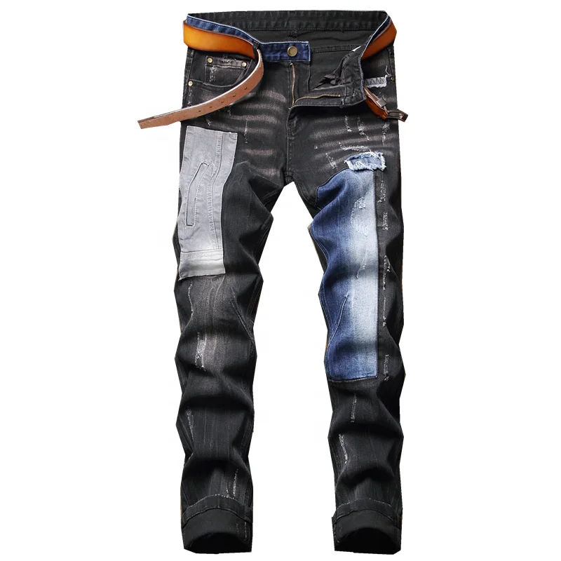 

New style custom European and American fashion casual Slim stretch men jeans pants