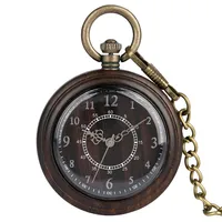 

Double Circle Number Wooden Design Your Own Pocket Watch with Watch Chain