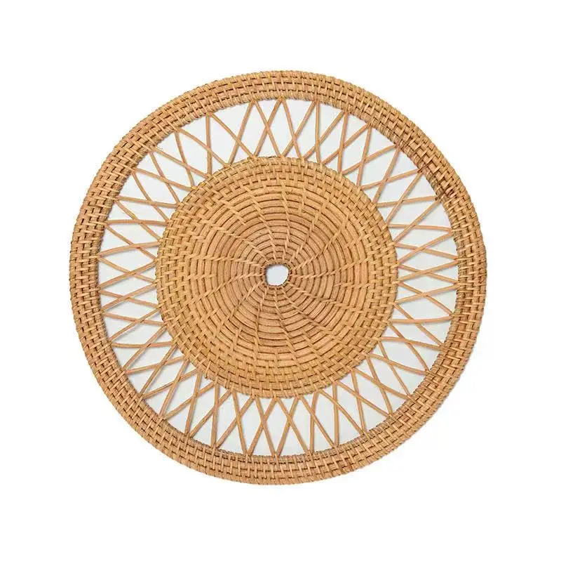 

Diyue Housewares DIY215241 Home Hand Made Craft Hotel Wedding Wall Decoration Housewarming Gift Natural Rattan Weaving Placemats