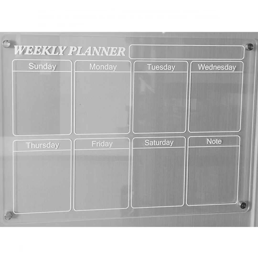 

Wholesale Acrylic Dry Erase Wall Mounted Weekly Calendar Board Acrylic Magnetic Dry Erase Board for Fridge