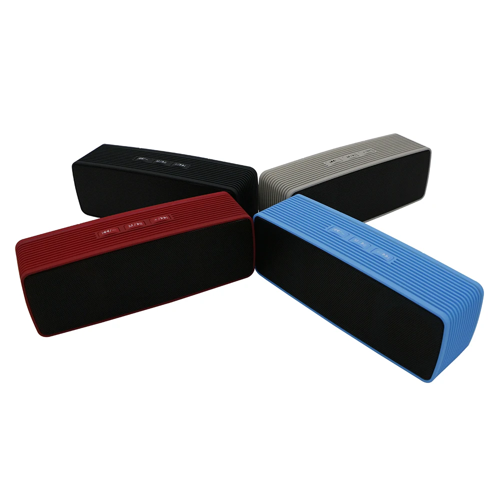

2021 Stereo Music Mini Wireless Outdoor Portable Speaker Woofer High Quality Wiht Custom Alarm Clock Radio Blue Tooth, Black blue red grey