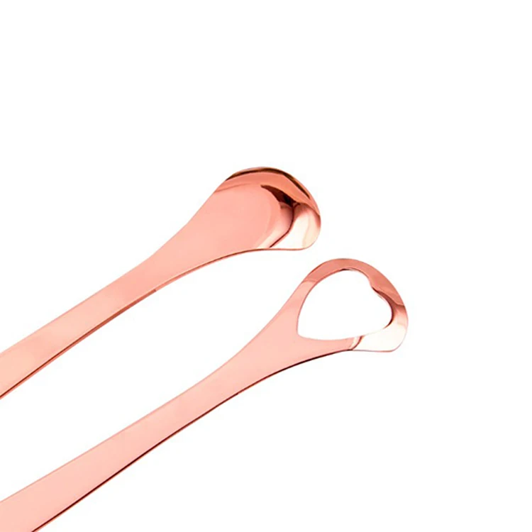 

wholesale Travel metal cases 2pcs pack Hygienic Tongue Cleaner tools set 304 Tongue Scraper Cleaning Coated Tongue, Rose gold /silver