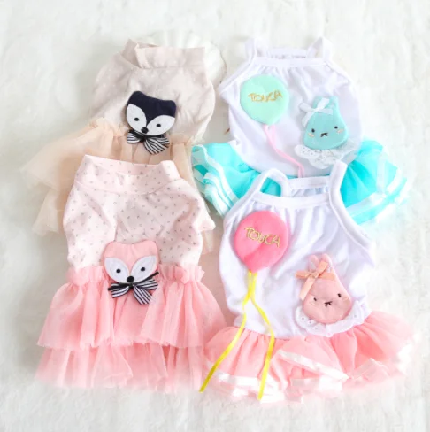 

Summer Puppy Mesh breathable Dress Pet Small Milk Dog Skirt Costume For Small Cat dog pets, As picturess