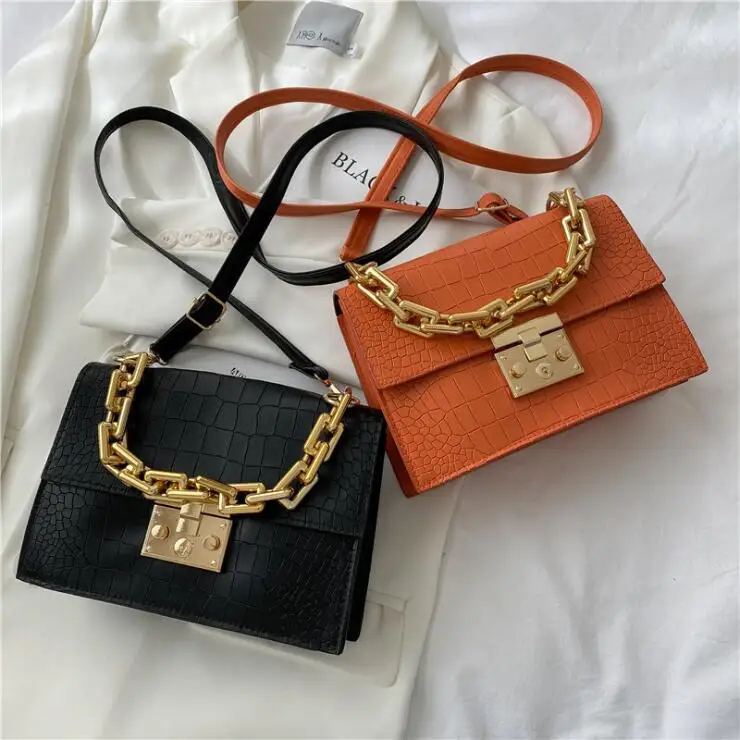 

Factory Wholesale 2021 Multi color Square Purse Golden Chain Shoulder Messenger bag Women handbags, 4 color