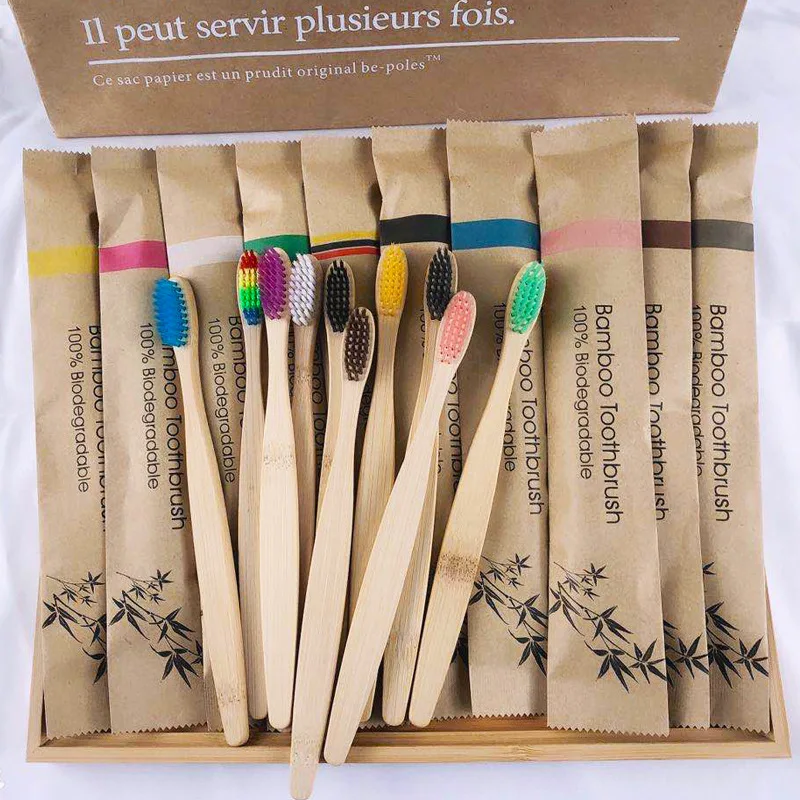 

Free Sample Custom Wholesale Biodegradable Eco Friendly Soft Bamboo Tooth Brush Charcoal Bamboo Toothbrush