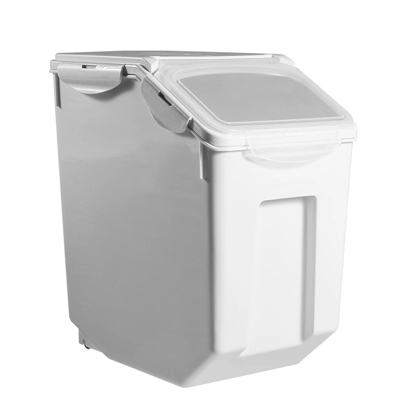 

Kitchen Divide Automatic Rice Storage Container Storage Box Cereal Grain Bucket Rice Bin Food Storage Container Rice Dispenser, White