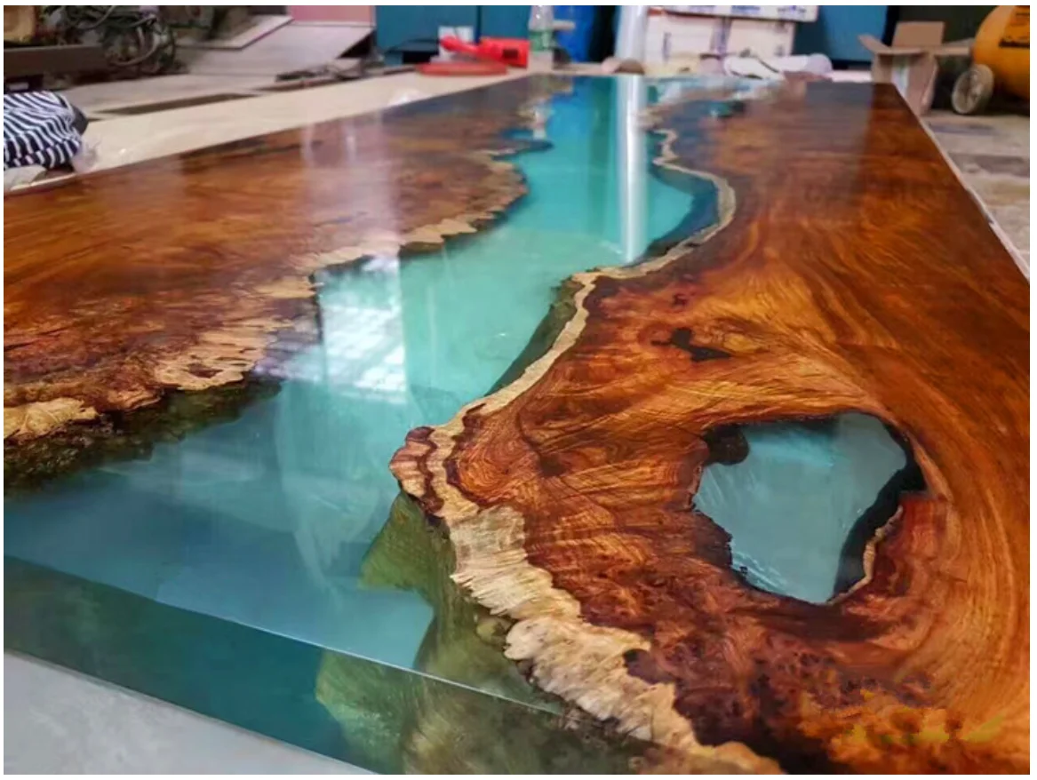 
NO Bubbles , NO Scratches ,Top glass Epoxy Resin AB adhesive Glue for wooden table and furniture factory directly 