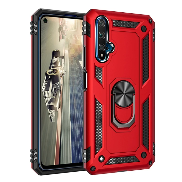 

HOCAYU Tpu Pc Fundas Para Telefonos For Huawei Nova 5T Phone Good Quality Mental Bumper Shockproof Kickstand Back Cover