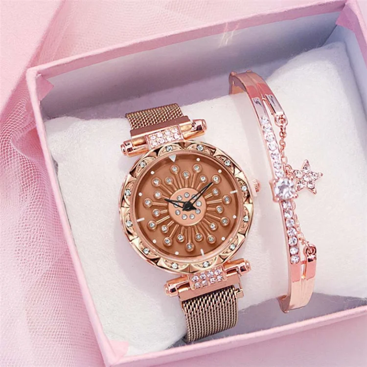 

Milan Star Watch Magnet diamonds bracelet set female Relojes De Mujer Hombre brand luxury watch starry sky quartz watches