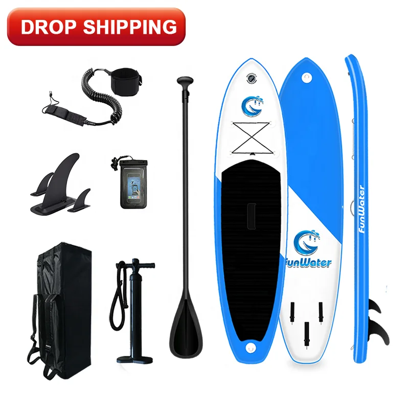 

FUNWATER drop shipping sup paddle board sup inflatable windsurf board drop shipping up surf, Blue