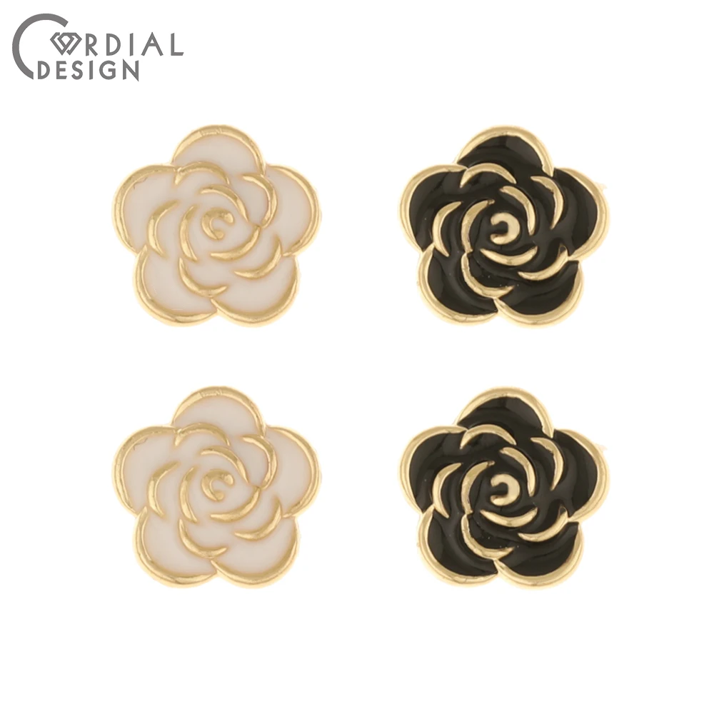 

Jewelry Accessories Cordial Design 100Pcs 11*11MM Jewelry Accessorie Decorative Patch Flower Shape Hand Made Paint Effect