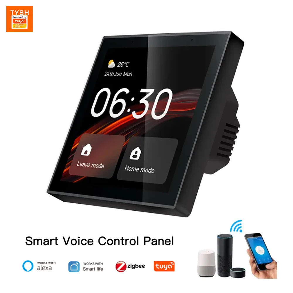 Tuya TYSH 4 Inches Smart Home Automation Gateway Scene Switch Panel All In One Control Panel Built-in Alexa