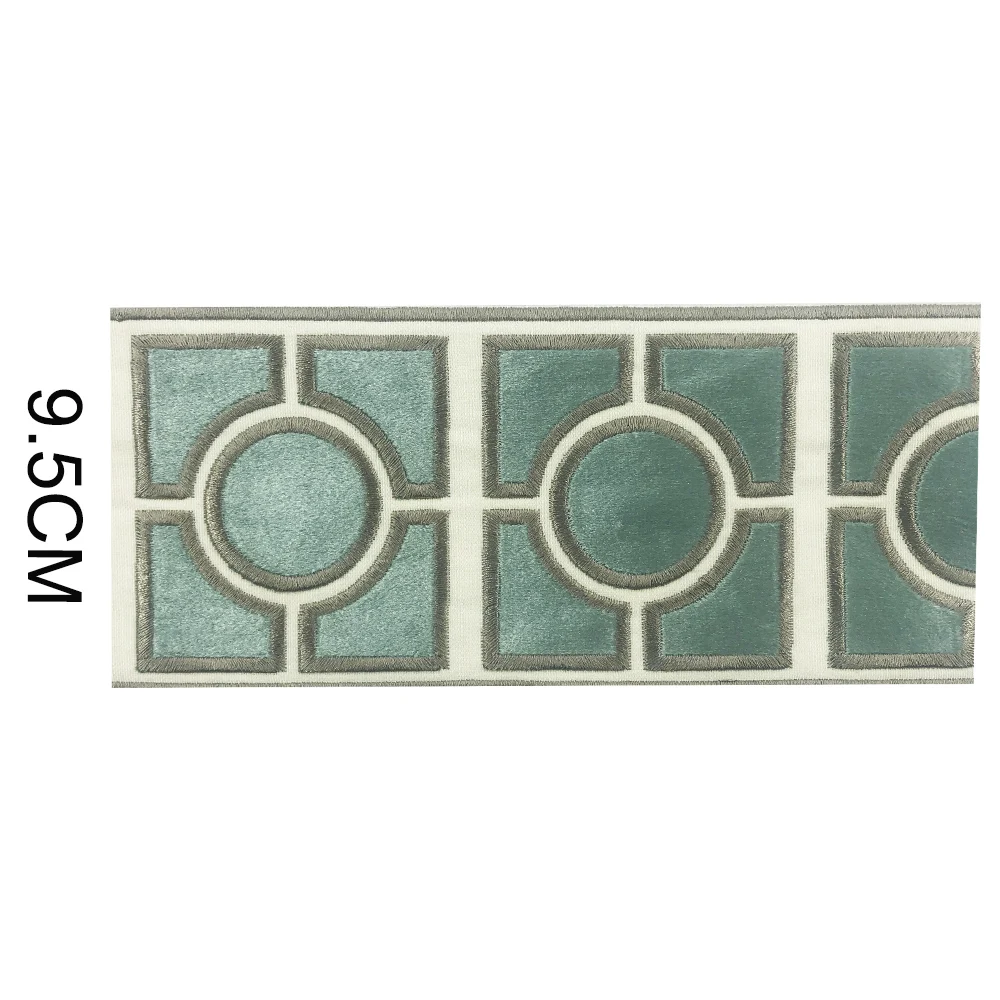 

Luxury hot sale polyester home textile fabric tape embroidery trim, Navy blue