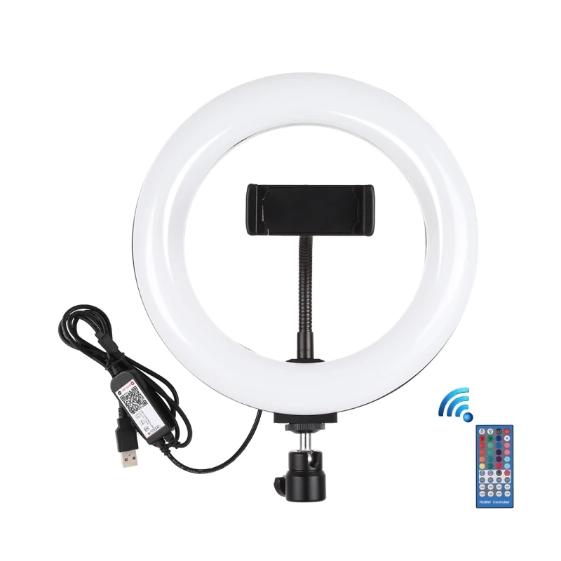 

Dropshipping PULUZ 7.9 inch 20cm USB RGB Dimmable LED Dual Color Temperature LED Curved Light Ring Vlogging Selfie Video Lights