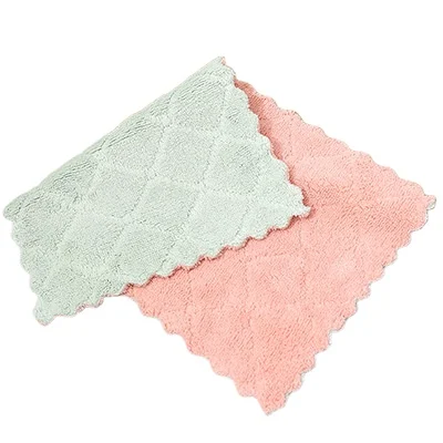 

Double-sided color dishwashing cloth lace absorbent non-stick oil dish towel