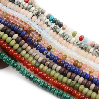 

8x5mm Abacus Beads Handmade Crystal Agate Gem Turquoise Diy Rondelle Bead For Bracelet Necklace Jewelry, As picture