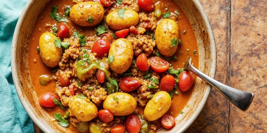 Tadka being added to a dish