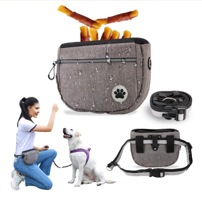 

Custom wholesale convenient magnetic dog training waist treat pouch bag, Gray,blue