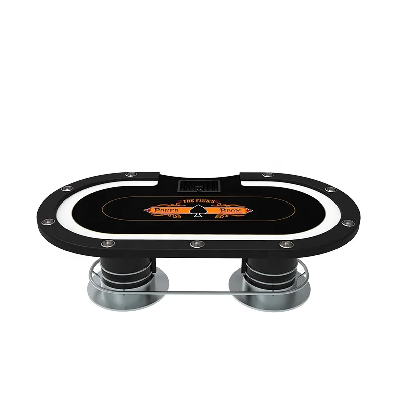 

YH 84 Inch Oval Luxury Gambling Casino Poker Table Stainless Steel Leg Classic Style Texas Holden Poker Table