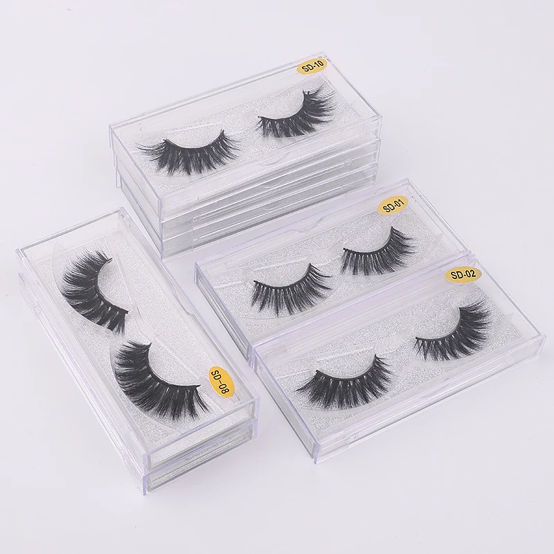 Luxefame 3D Wholesale Faux Mink EyeLashes,Nature Black Fluffy Cluster False Eyelashes,private label eyelashes box packing custom