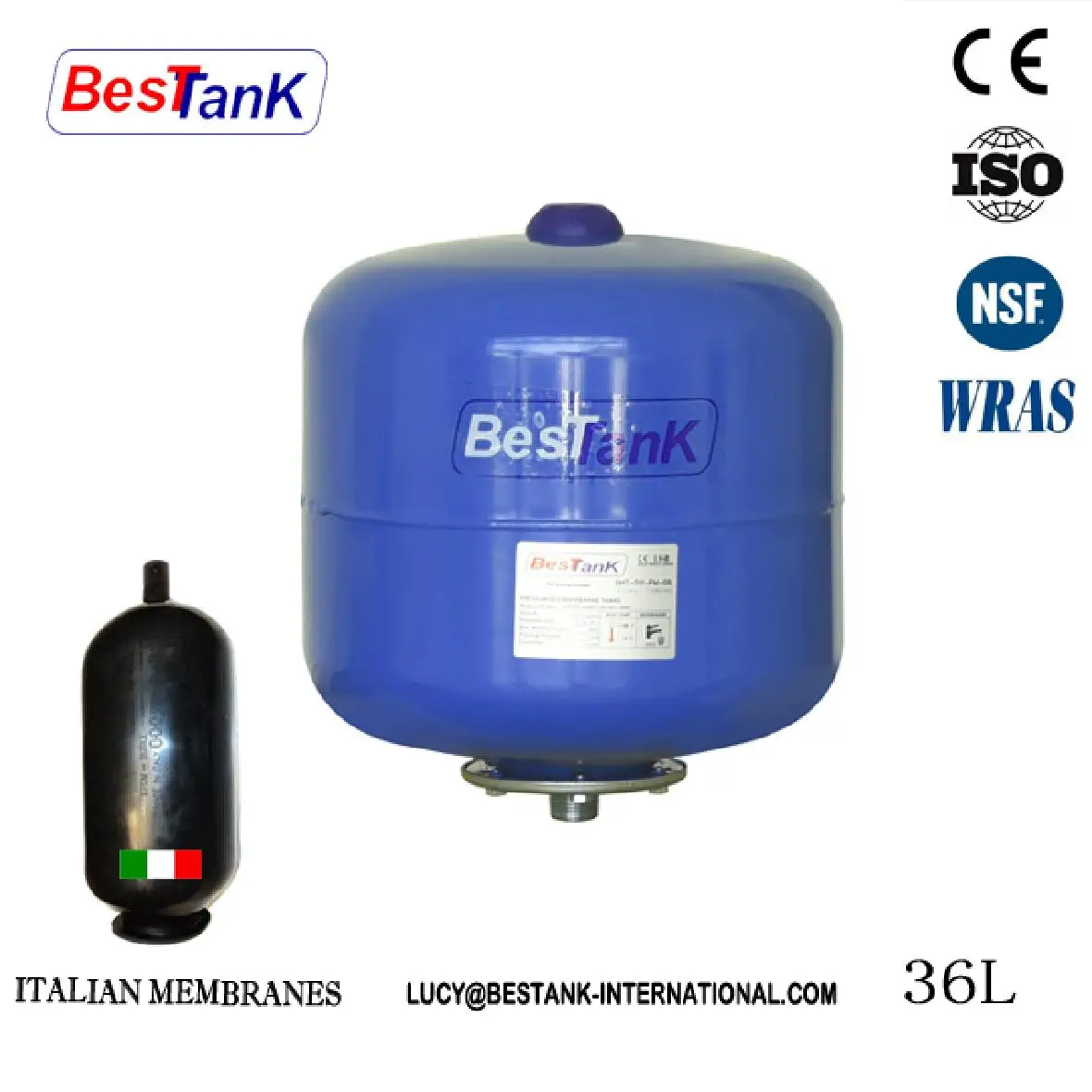 36l Water Pressure Tank Vessel For Water Treatment Nsf Ce Certificate