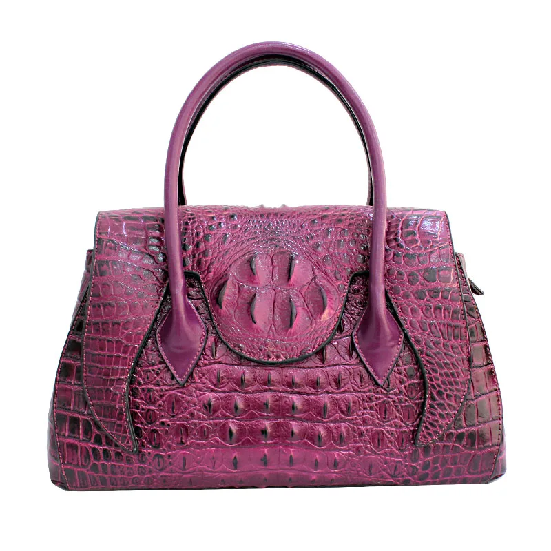 

Vintage Crocodile Genuine Leather Handbags Women Trapeze Alligator Pattern Clutch Purse Lady Crossbody Messenger Bags, Coffee, red,purple, black