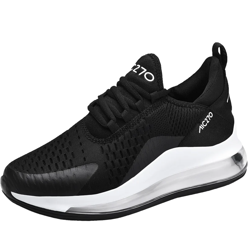 

Wholesale Custom brand ladies black and white men sneaker Men's and women's running shoes air cushion sports shoes