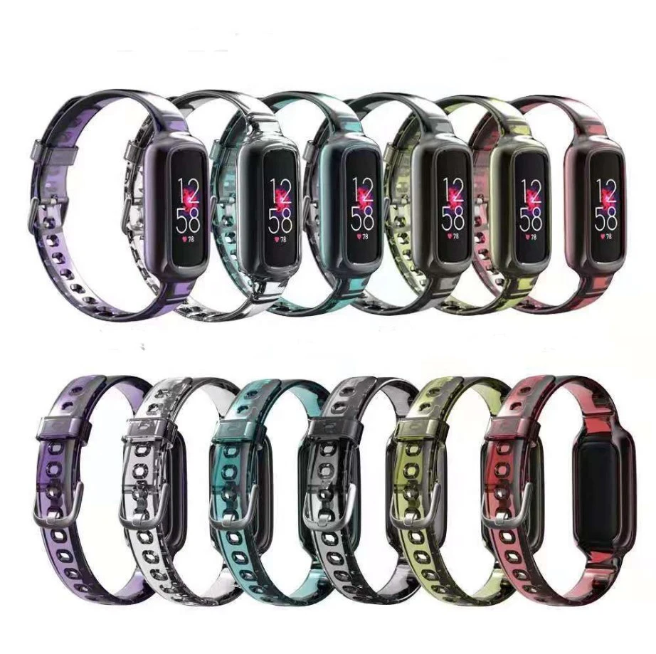 

2021 New Transparent Clear Glacier Jelly TPU Watch Band For Fitbit Luxe Smart Watch Sport Crystal Strap Accessories