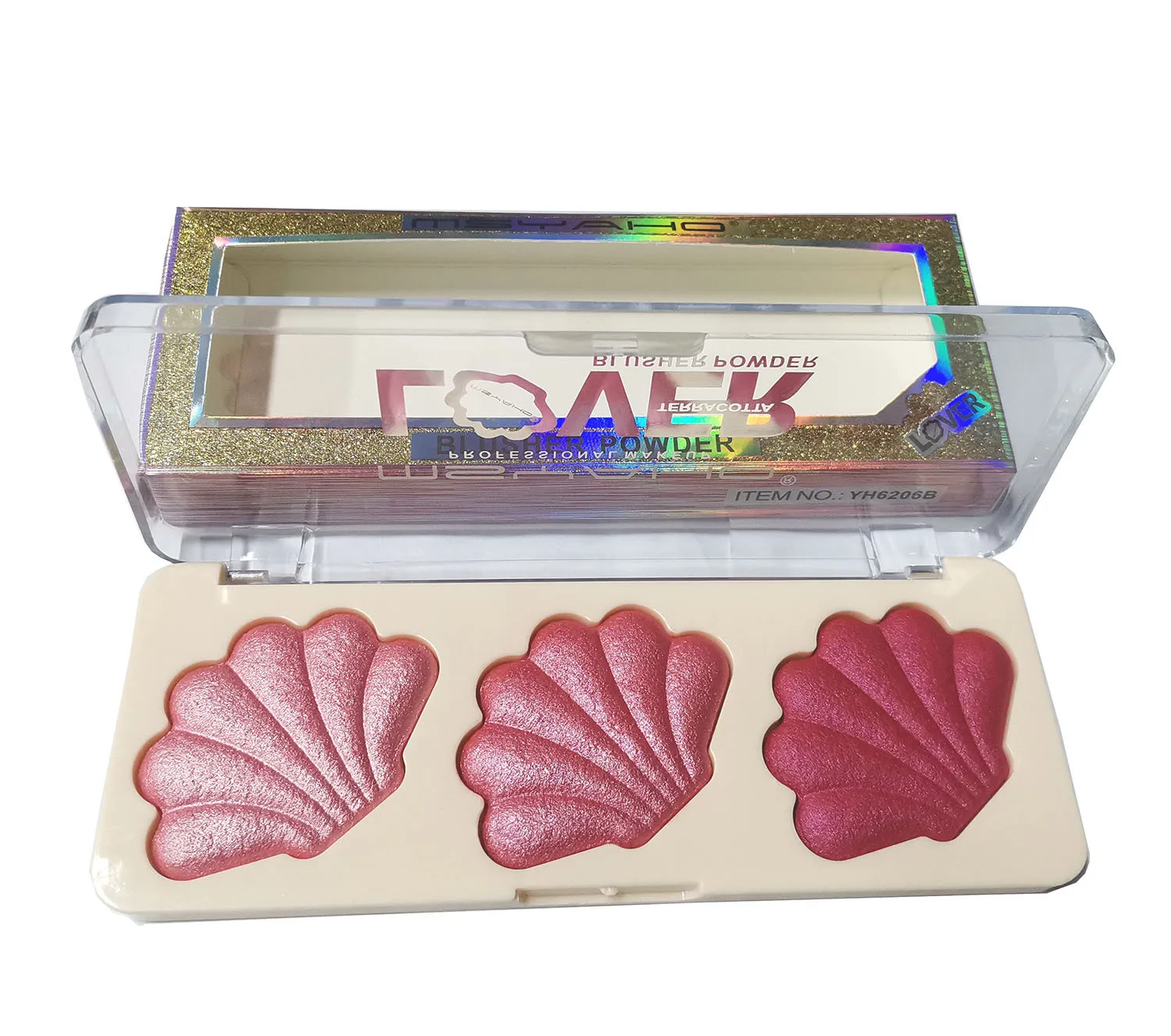 

Shell Shape Eyeshadow Palette Matte Glitter Highlighter 3 Colors Blush Nude Huda Makeup Cosmetic