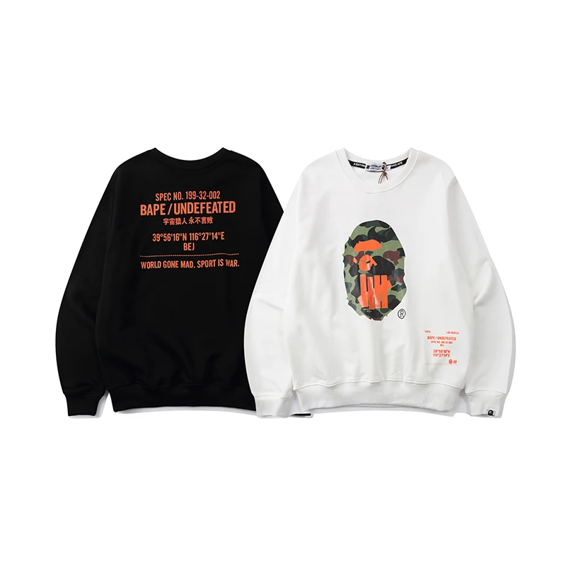 

Dropshipping BAPE Men's Premium Men's Sweatshirt Pullover Hoodie Crew Neck Cotton White Sweatshirt