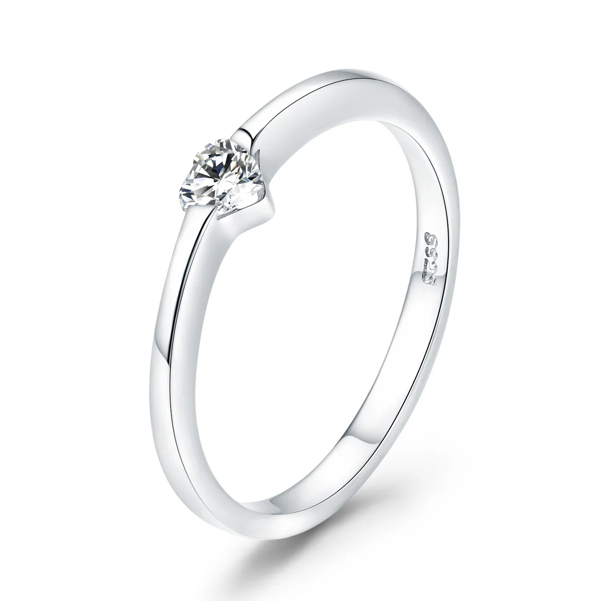 

Luminous Simple Heart 925 Sterling Silver Rings for Women Wedding