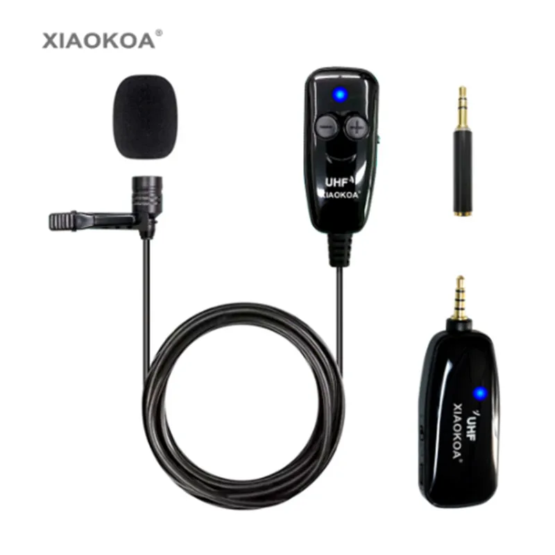 

XIAOKOA UHF Lavalier Wireless Headset Microphone Recording Youtube Live Interview Mic for Iphone PC noise reduction microphone