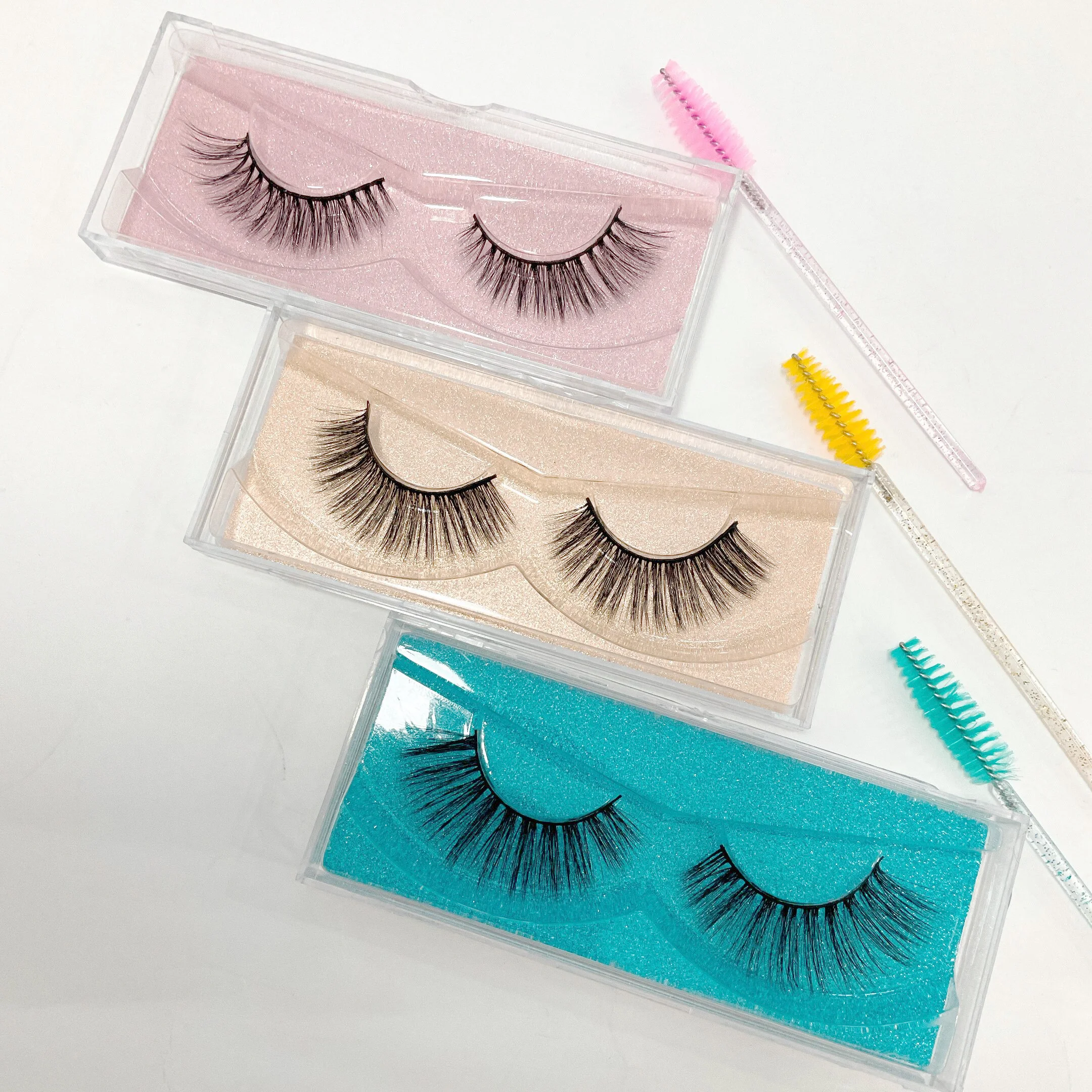 

3d mink eyelashes vendor with eyelashes package box custom fluffy 25 mm 3d mink eyelashes, Black