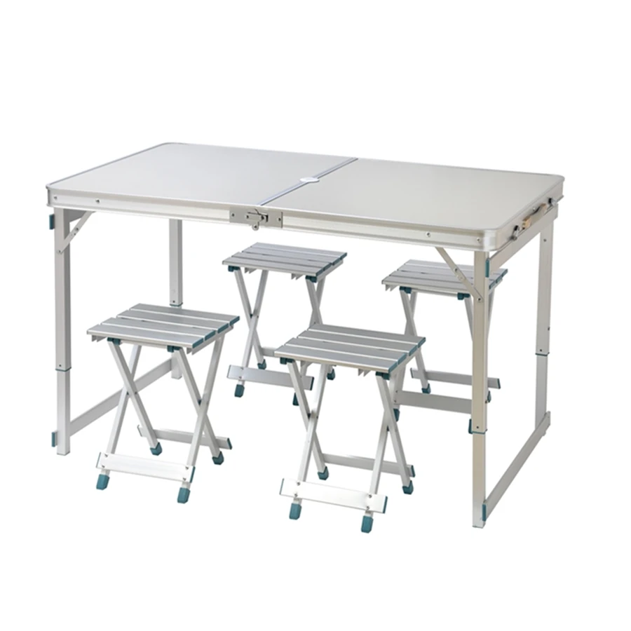 Aluminum Folding Picnic Table with 4 Stools